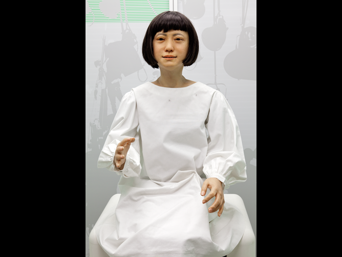 Kodomoroid communication android, Japan, 2014. Image: Hiroshi Ishiguro Laboratories, ATR, Miraikan – The National Museum of Emerging Science and Innovation © The Board of Trustees of the Science Museum.