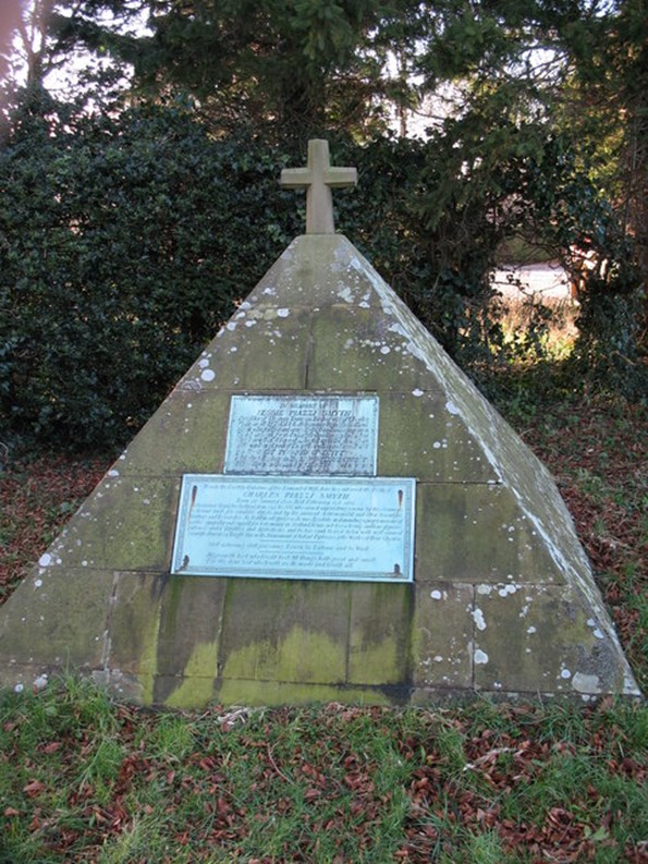Charles Piazzi Smyth's pyramid-shaped gravestone. Photo by Gordon Hatton, CC BY-SA 2.0