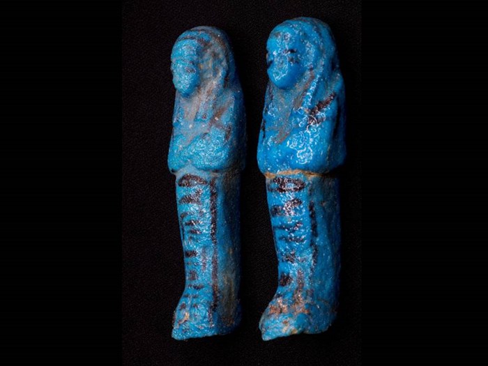 Two faience shabtis