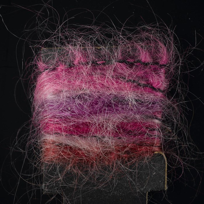 Pink and purple mohair sample