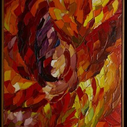 Oil painting entitled 'Tulip', Bernat Klein, 1962.