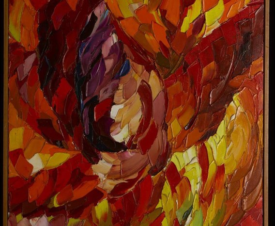 Oil painting entitled 'Tulip', Bernat Klein, 1962.