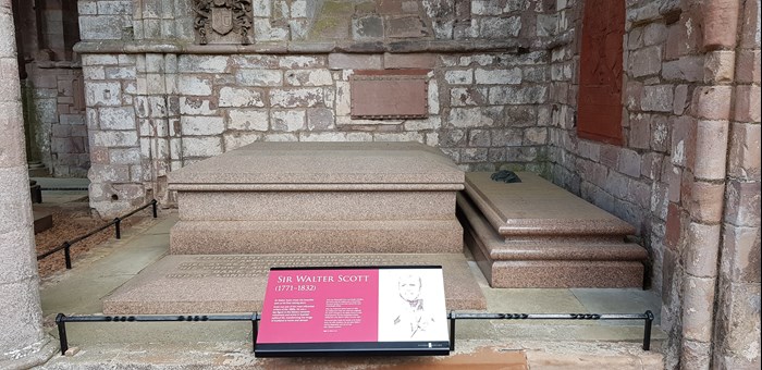 Sir Walter Scott's tomb at Dryburgh Abbey