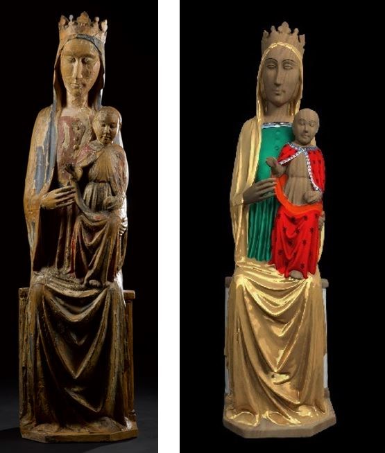 A digital paint reconstruction of the Madonna