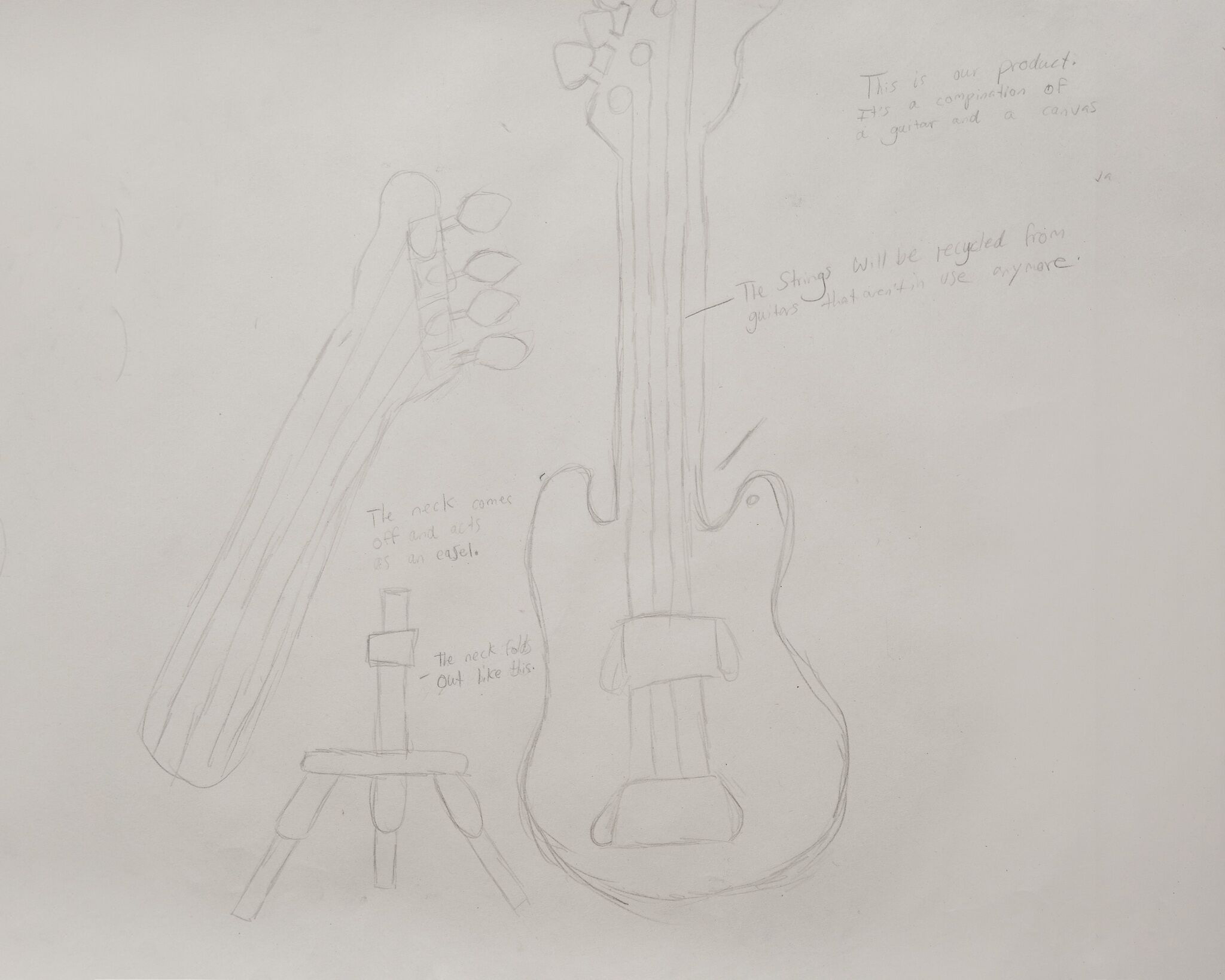 2.9 Multi Functional Design Of An Easel That Transforms Into A Guitar