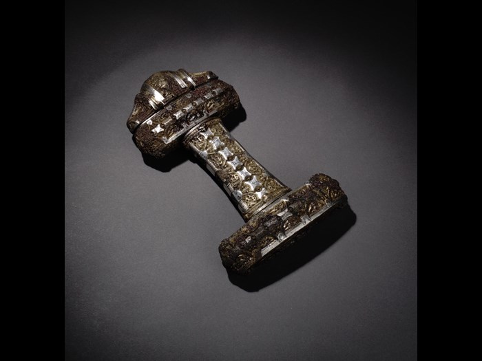 The Kildonnan, Eigg sword hilt (X.IL 157), possibly the finest example of a Type D sword. 1950