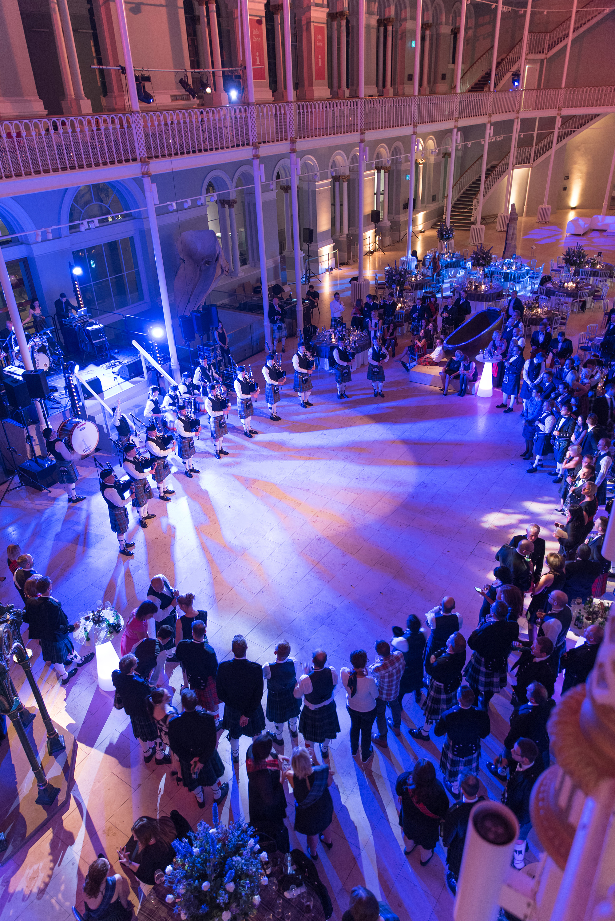 Beat the retreat! The Grand Gallery at the National Museum of Scotland is the perfect location for a traditional Scottish ceilidh.