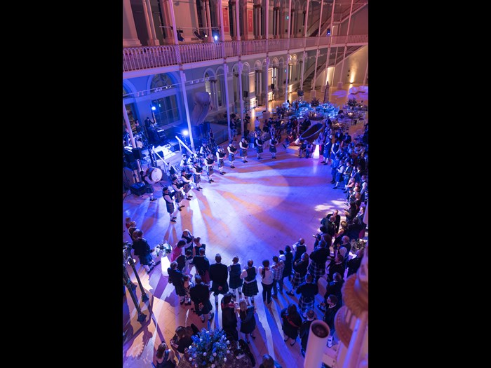 Beat the retreat! The Grand Gallery at the National Museum of Scotland is the perfect location for a traditional Scottish ceilidh.