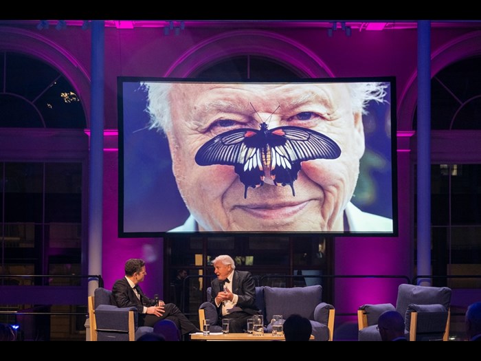 Special guest David Attenborough at an event in the National Museum of Scotland's Grand Gallery.
