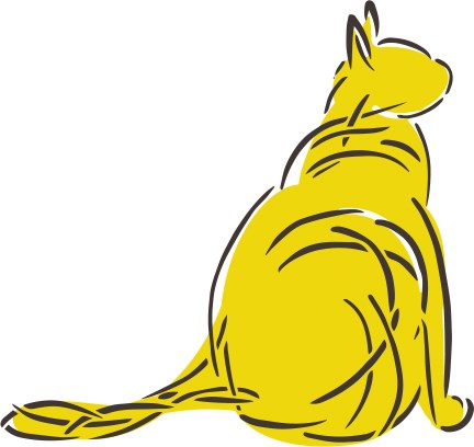 Illustration of a yellow cat.