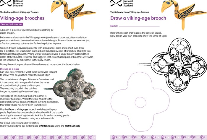 An image showing the layout of the Galloway Hoard draw a viking brooch pdf for schools