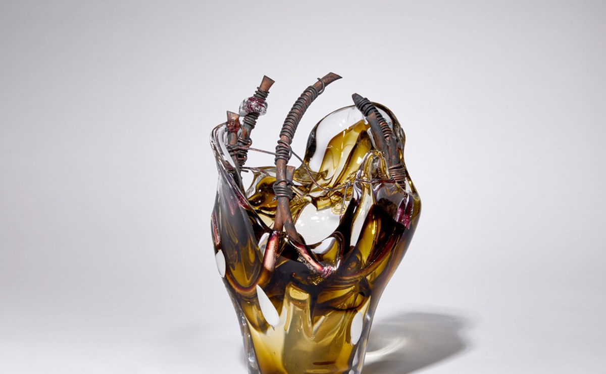 Glass sculpture - 'Back to Black' by Christopher Day