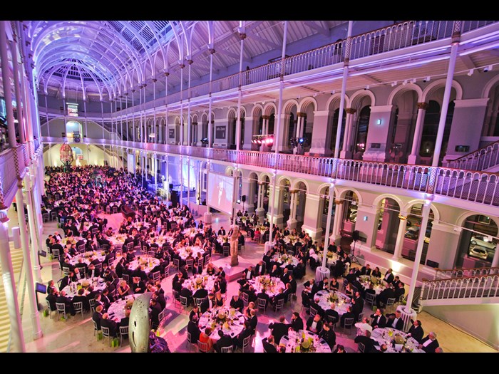 A large dinner event at the National Museum of Scotland.