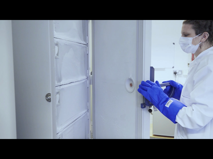 Our samples are stored away from light and kept at -80 degrees celsius. Each biobank freezer stores over 20,000 samples!