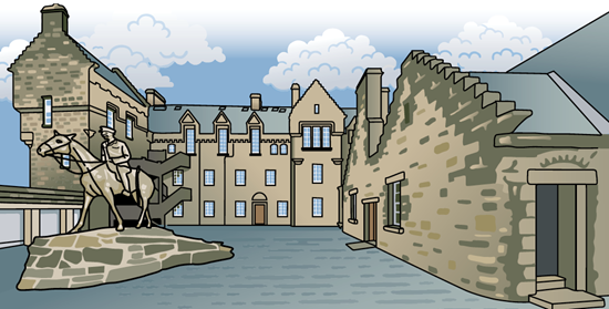 Illustration of Edinburgh Castle.