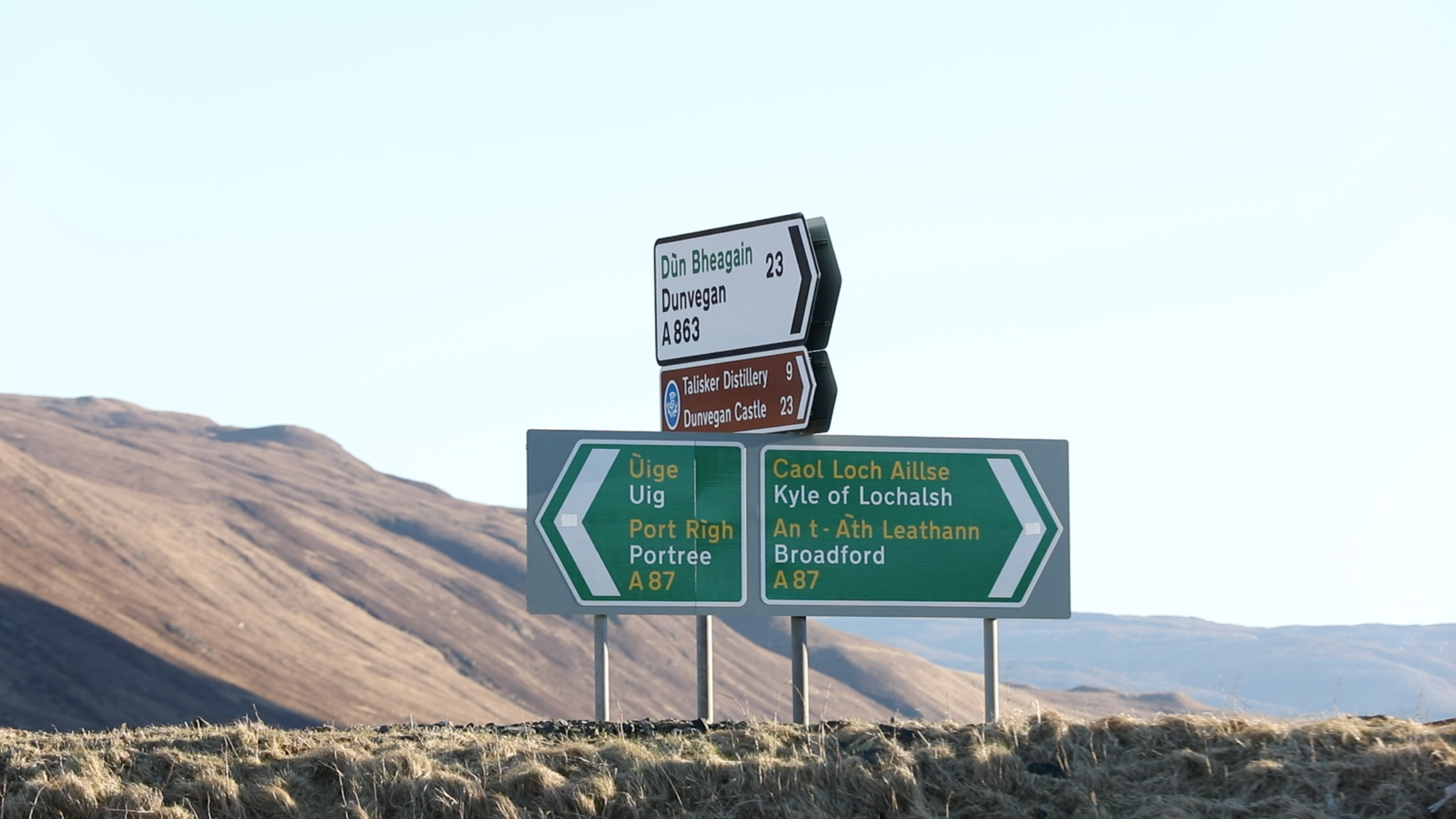 Gaelic English Road Sign