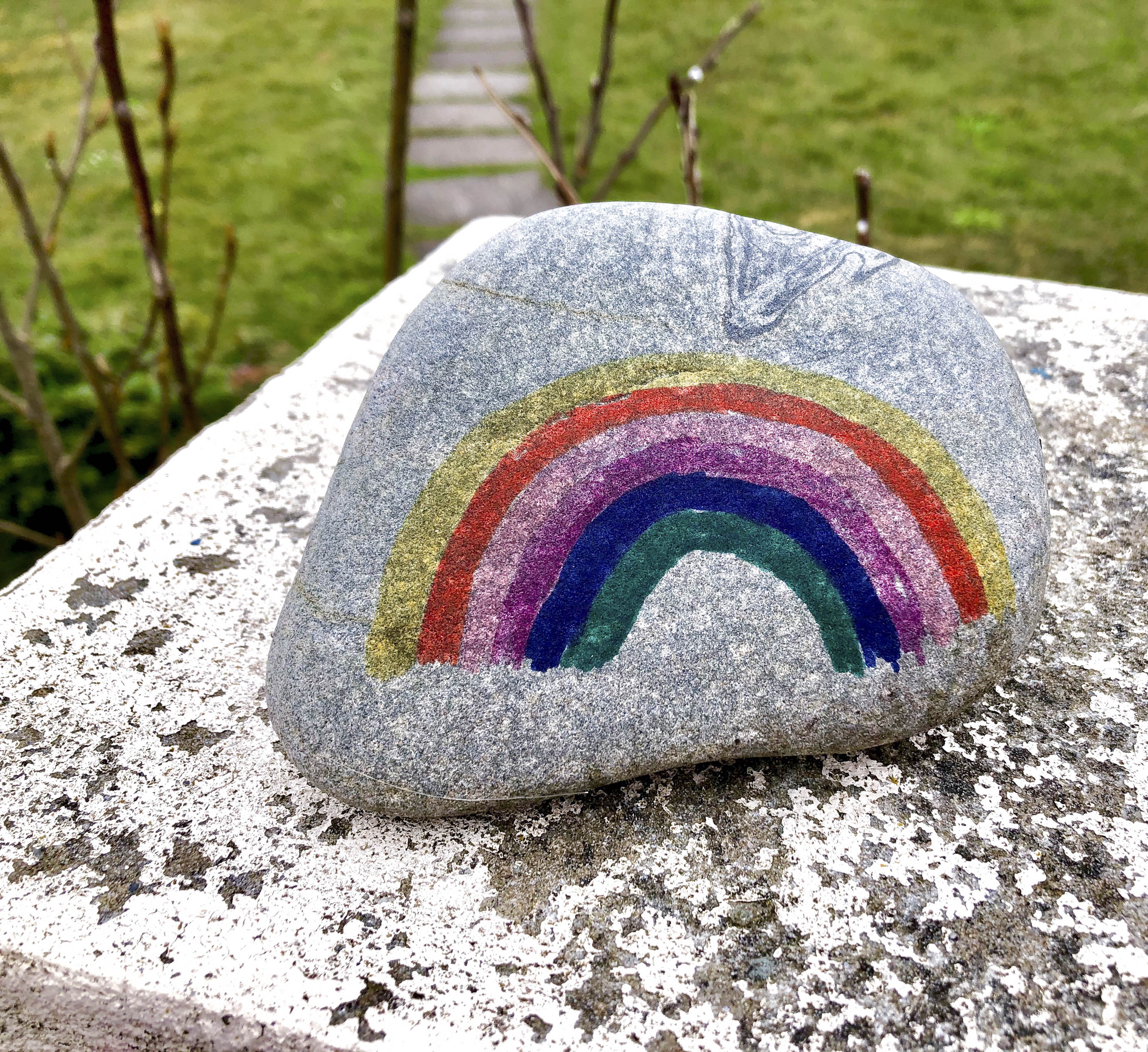 Beach pebble decorated with a rainbow, from Hoswick, Shetland. X.2020.51. (© Neila Kalra) The rainbow has a long history as a symbol of hope and quickly became one of the defining images of the pandemic, with colourful pictures adorning windows across Europe. Painted pebbles were placed on doorsteps and in some impressively long ‘covid snakes’, winding their way through public spaces. This pebble was collected and decorated by the Wood family.