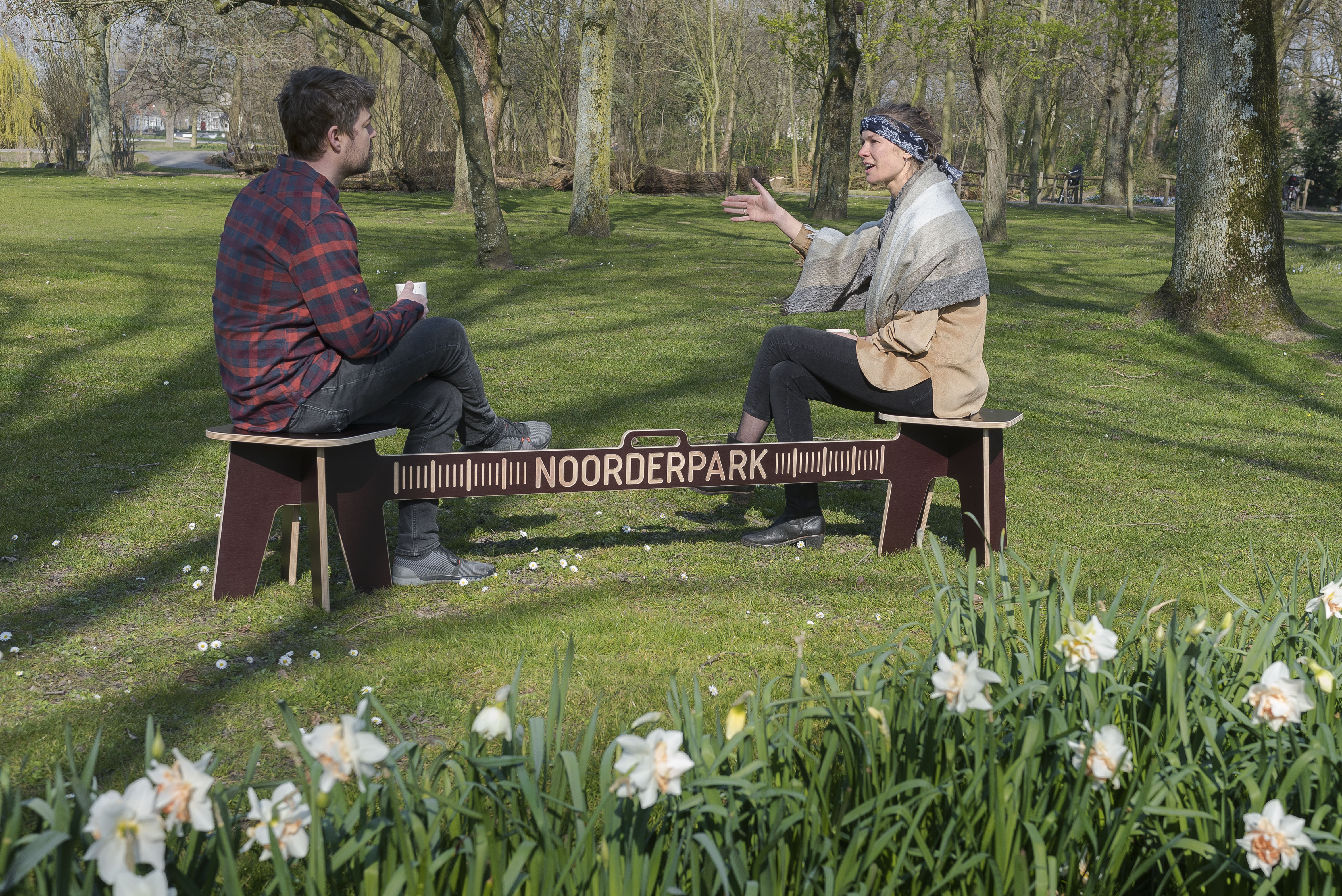 ‘CoronaCrisisKruk’ Social Distancing Bench, designed by Björn van den Broek, Object Studio in 2020 and manufactured in Amsterdam, 2021. K.2021.8. The ‘CoronaCrisisKruk’ is a portable bench designed for social distancing, originally created in 2020 for the Noorderpark in the Amsterdam-Noord district of the Dutch capital. The bench is comprised of two stools or ‘krukken’, connected by a 1.5m beam in line with Dutch government social distancing regulations at the time.