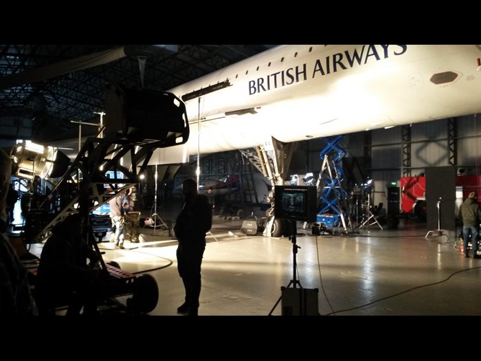 Filming The Wife at the National Museum of Flight.