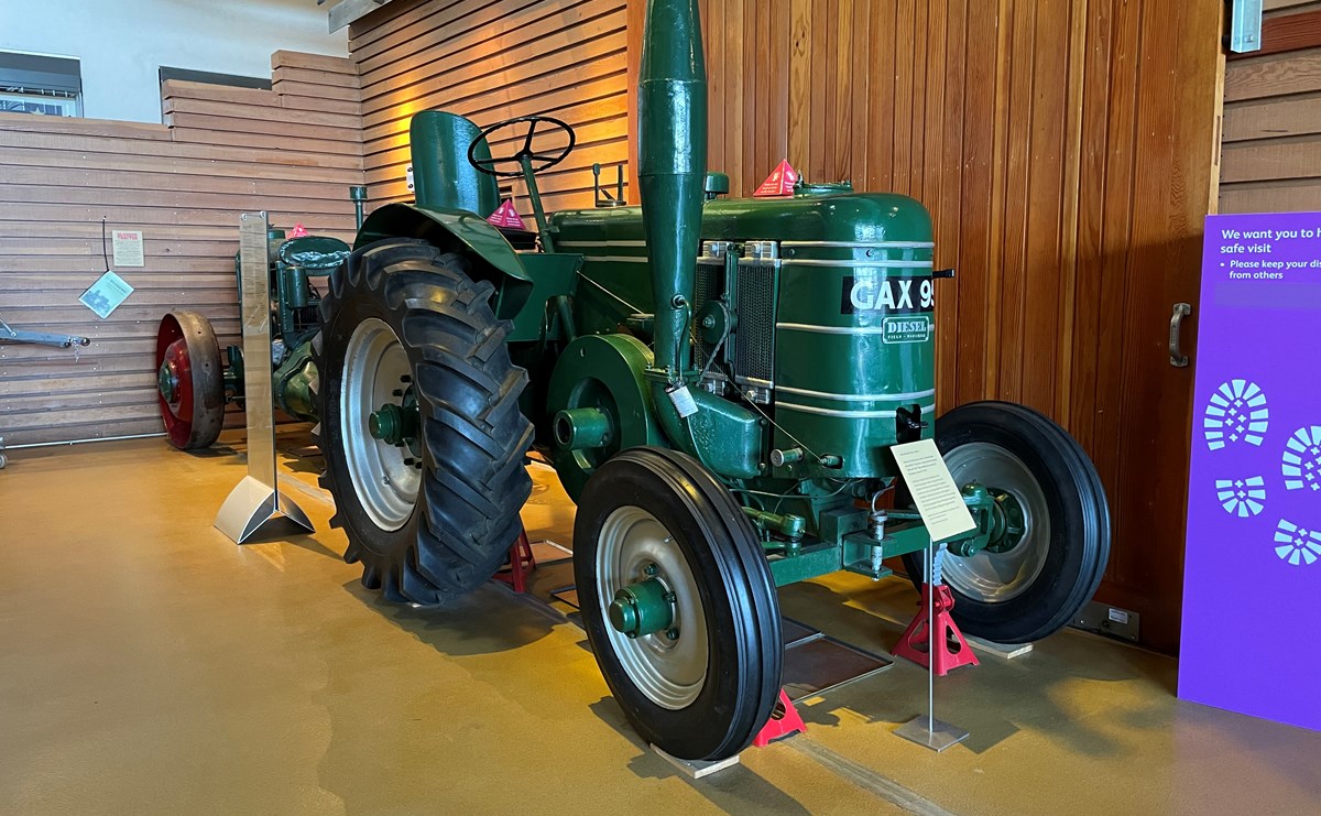 A tractor on display at the National Museum of Rural Life. 