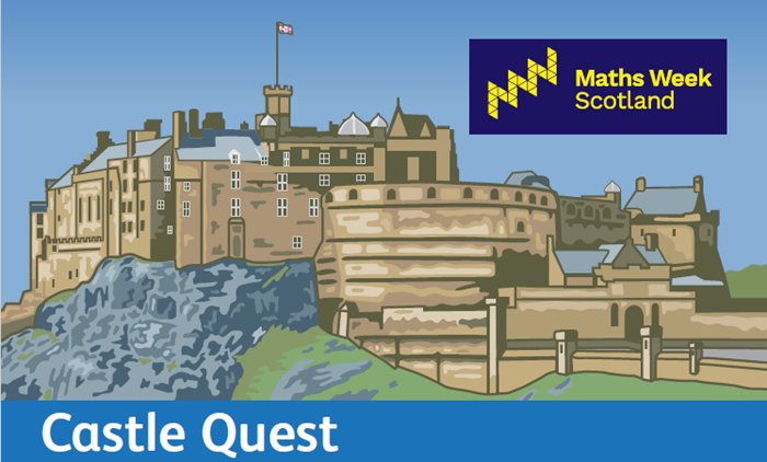 Illustration of Edinburgh Castle as part of a thumbnail for the Catsle Quest trail.