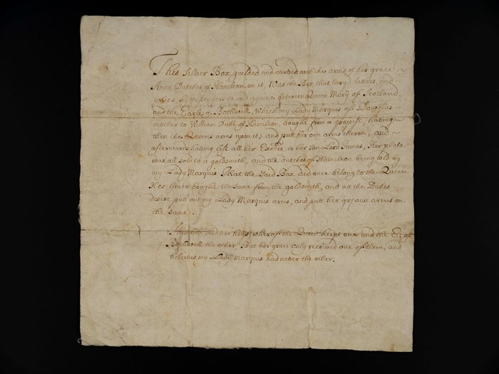 Letter on faded yellow paper. Faded black cursive lettering covers two-thirds of the paper's surface, stilted towards the right side.