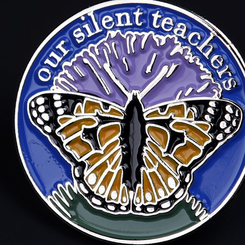 'Silent teachers’ pin badge, University of Dundee, 2022