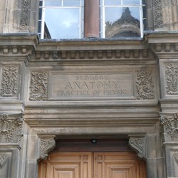 Entrance to the Anatomical Museum at the University of Edinburgh.