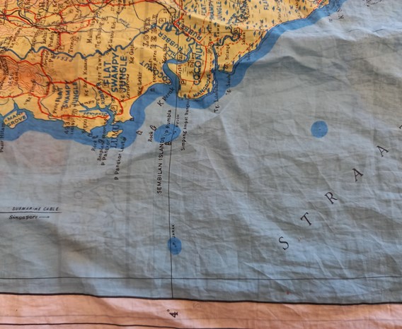 Detail of a map of a desert island.