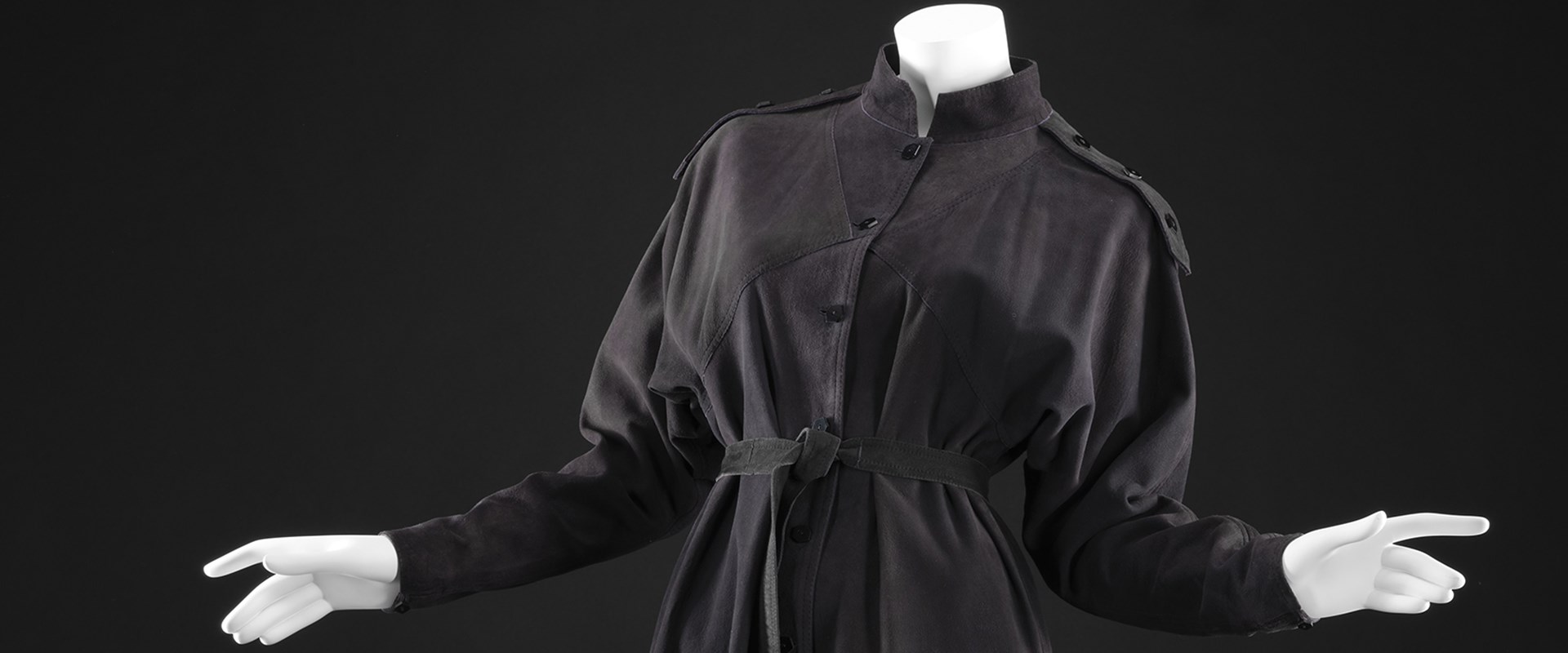 Jean Muir Ltd, Black Suede Dress, 1970s.