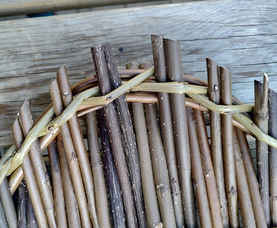 Close up of willow basketry