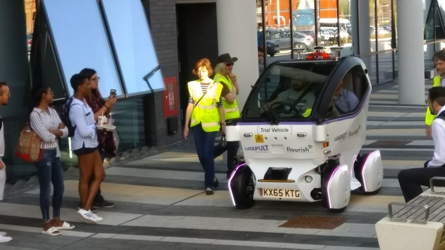 The LUTZ Pathfinder self driving car on a public trial.