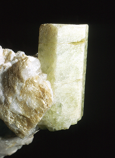 Beryl associated with margarodite from Struy, Inverness-shire.