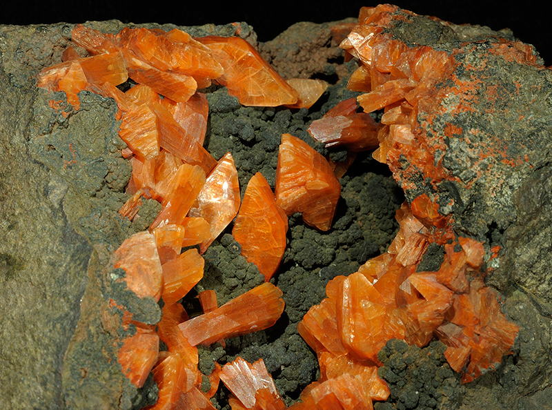 Heulandite. Mineral of the zeolite group from Kilmalcolm, Renfrewshire.