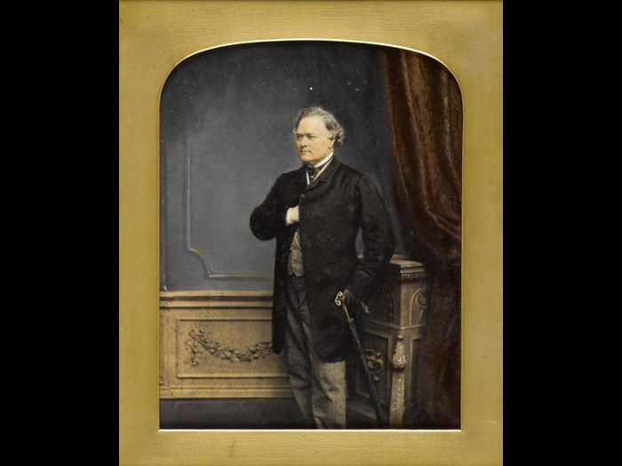 Painted photograph of Sir John Login