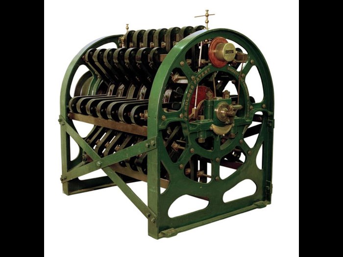 This alternating current lighthouse generator machine, devised by Michael Faraday, was installed in 1871 in the South Foreland lighthouse.
