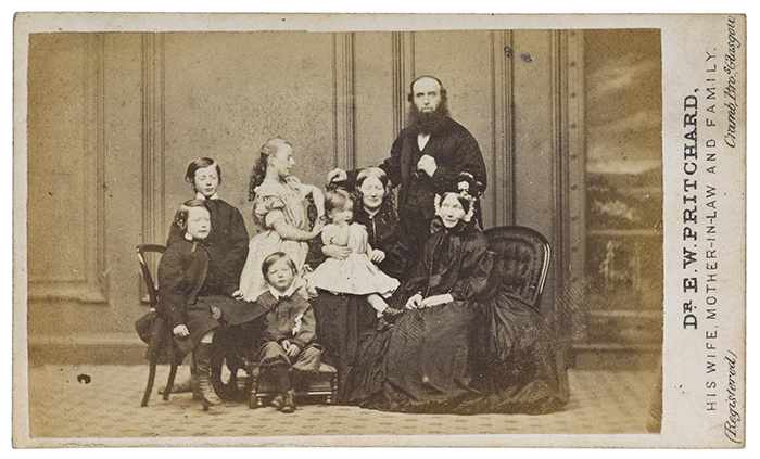Carte-de-visite of the Pritchard family. Dr Edward Pritchard would later be convicted of poisoning his wife and mother-in-law. Part of the Howarth-Loomes Collection at National Museums Scotland.