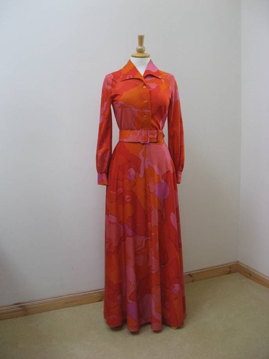 Printed, collared dress by Bernat Klein