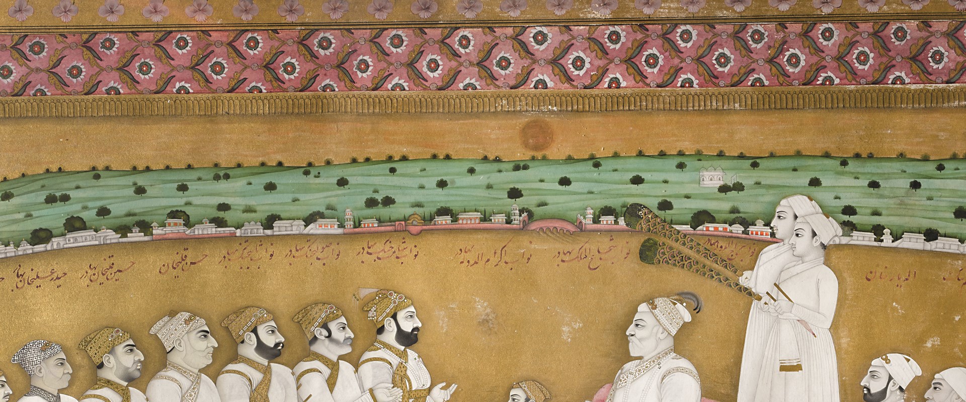 Miniature painting of the court of the Nawab of Bengal, Alivardi Khan, by a Murshidabad artist, ca. 1750.