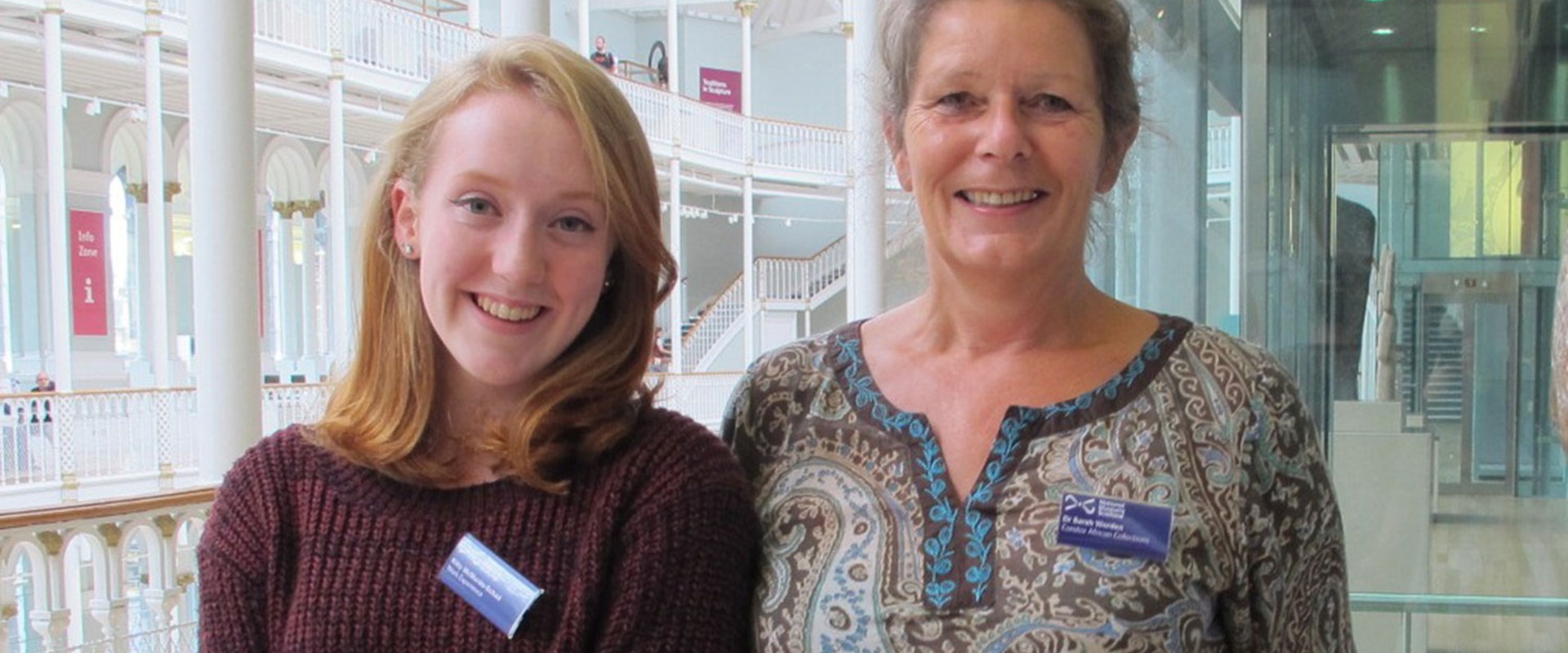 2014 Work experience student Kitty with curator Sarah Worden