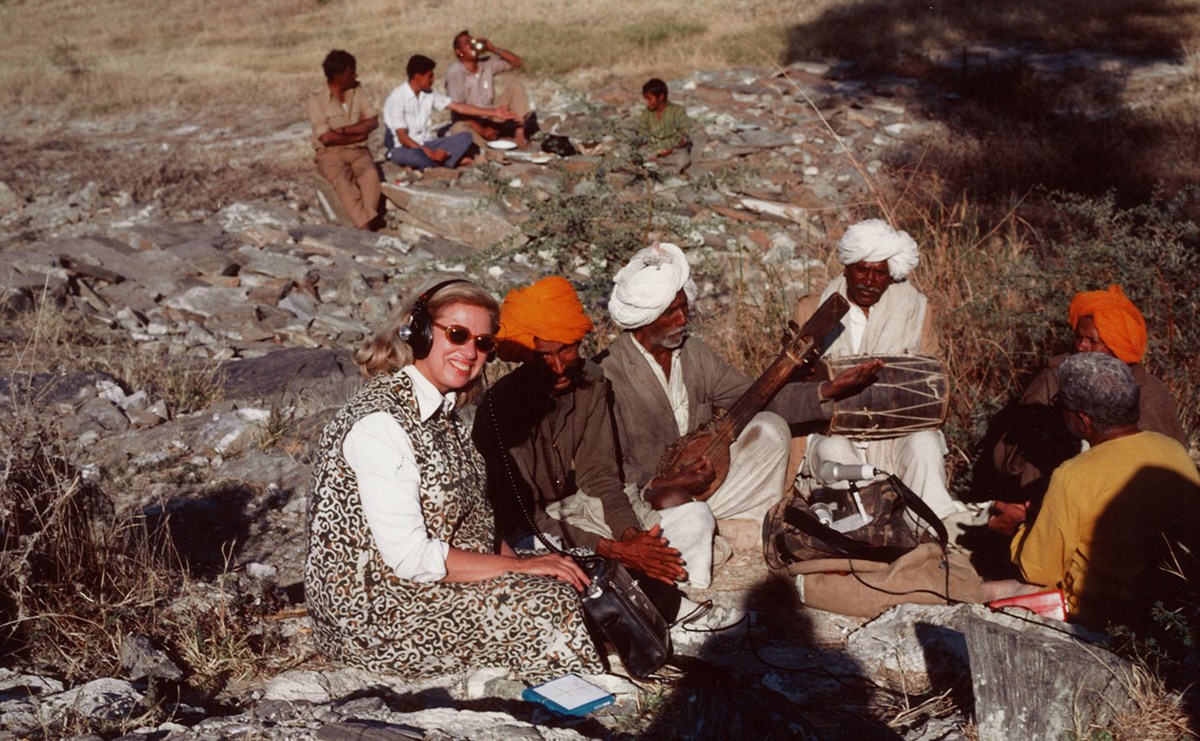 Jean Jenkins recording in Rajasthan
