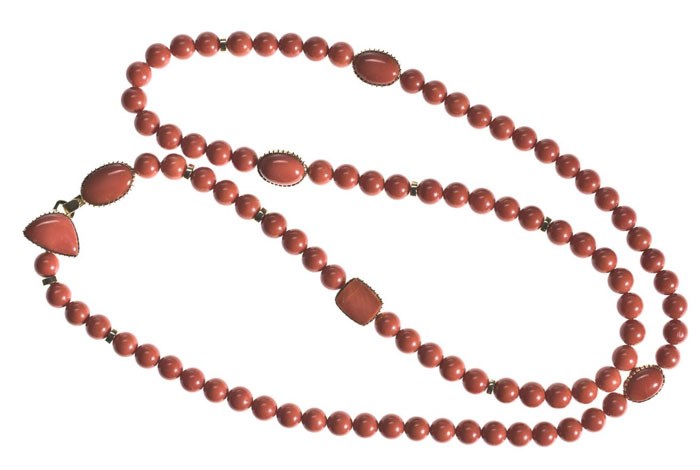 Coral necklace by Yazzie Johnson and Gail Bird