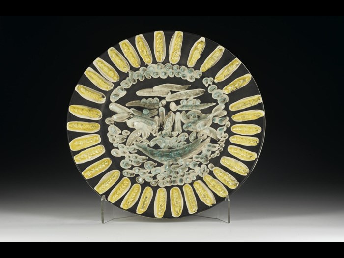 Ceramic dish entitled 'Visage Tourmente', designed by Pablo Picasso in the 1950s