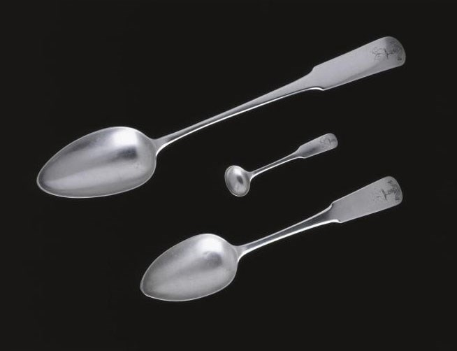 Silver spoons bought using prize money from The Battle Of Waterloo