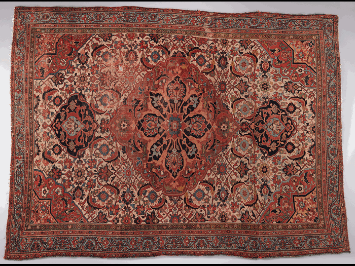 Above: A mid nineteenth-century medallion rug produced in Iran.