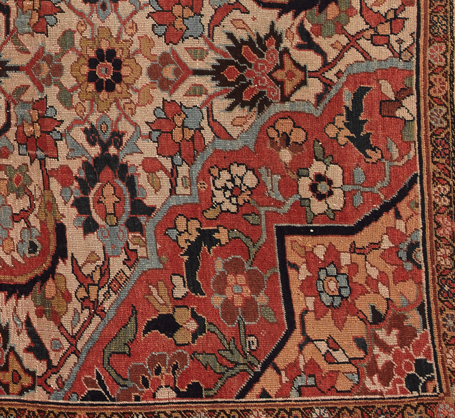 Above: A spandrel situated at a corner of the rug.