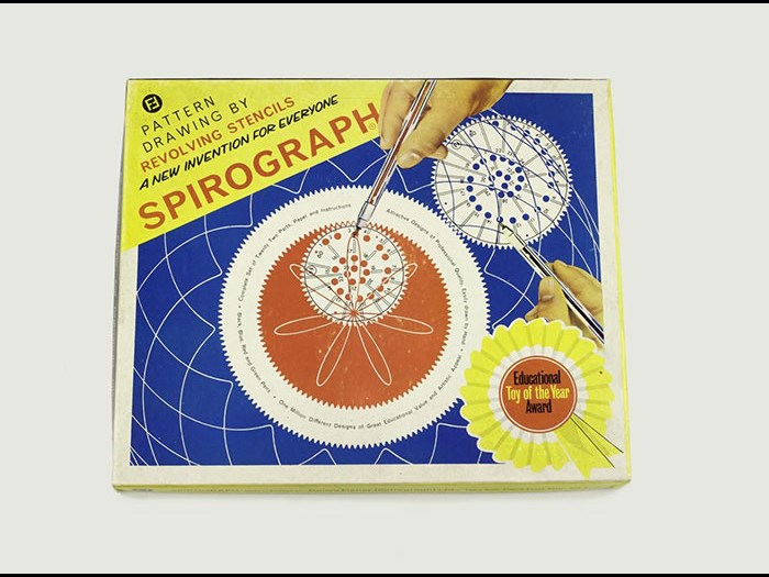 Original Spirograph in box, complete with instruction booklet, paper pack and example drawings, by Denys Fisher (Spirograph) Ltd, England, 1960s.