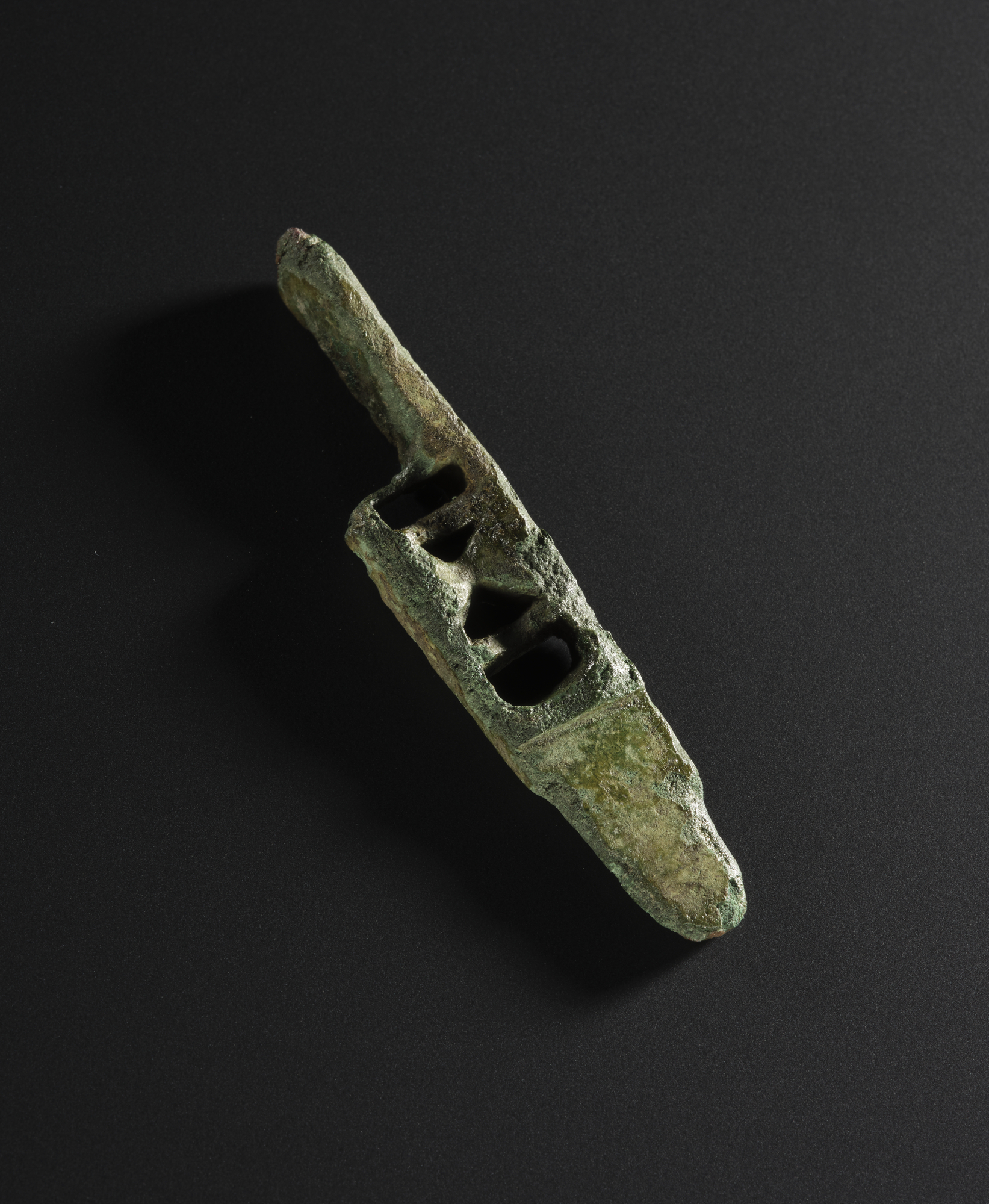 Image of Bolt of a lock of bronze, from the Roman site at Newstead, Roxburghshire, 80 - 180 AD © National Museums Scotland