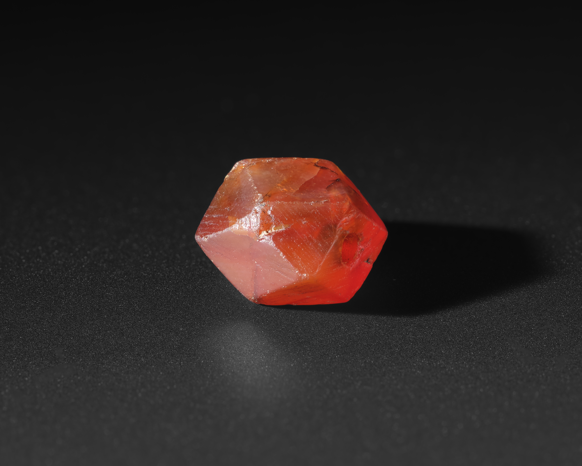 Image of Faceted bead of carnelian from excavations at Coldingham Priory © National Museums Scotland