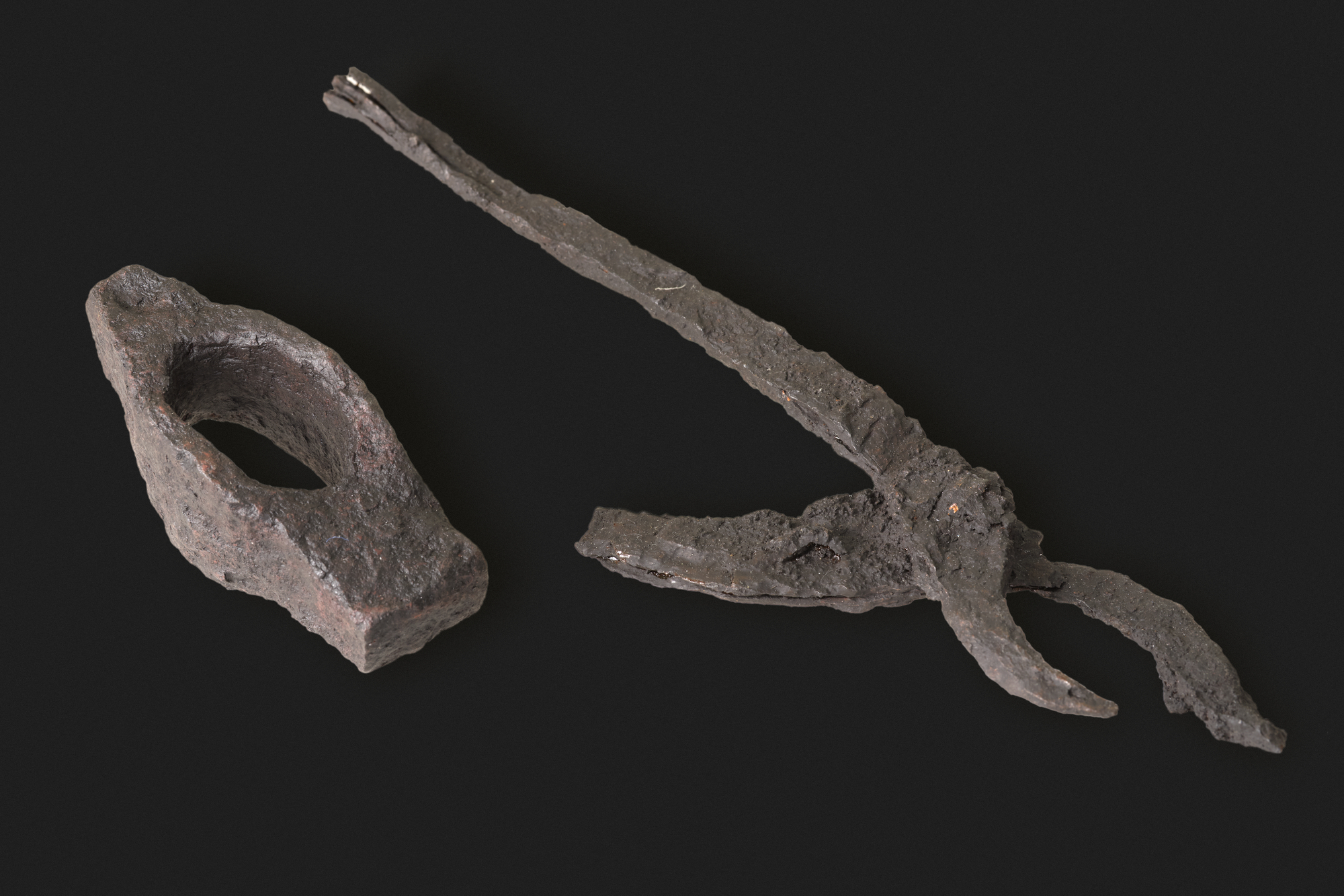 Image of Pair of forge tongs from a Viking burial at Ballinaby, Islay © National Museums Scotland